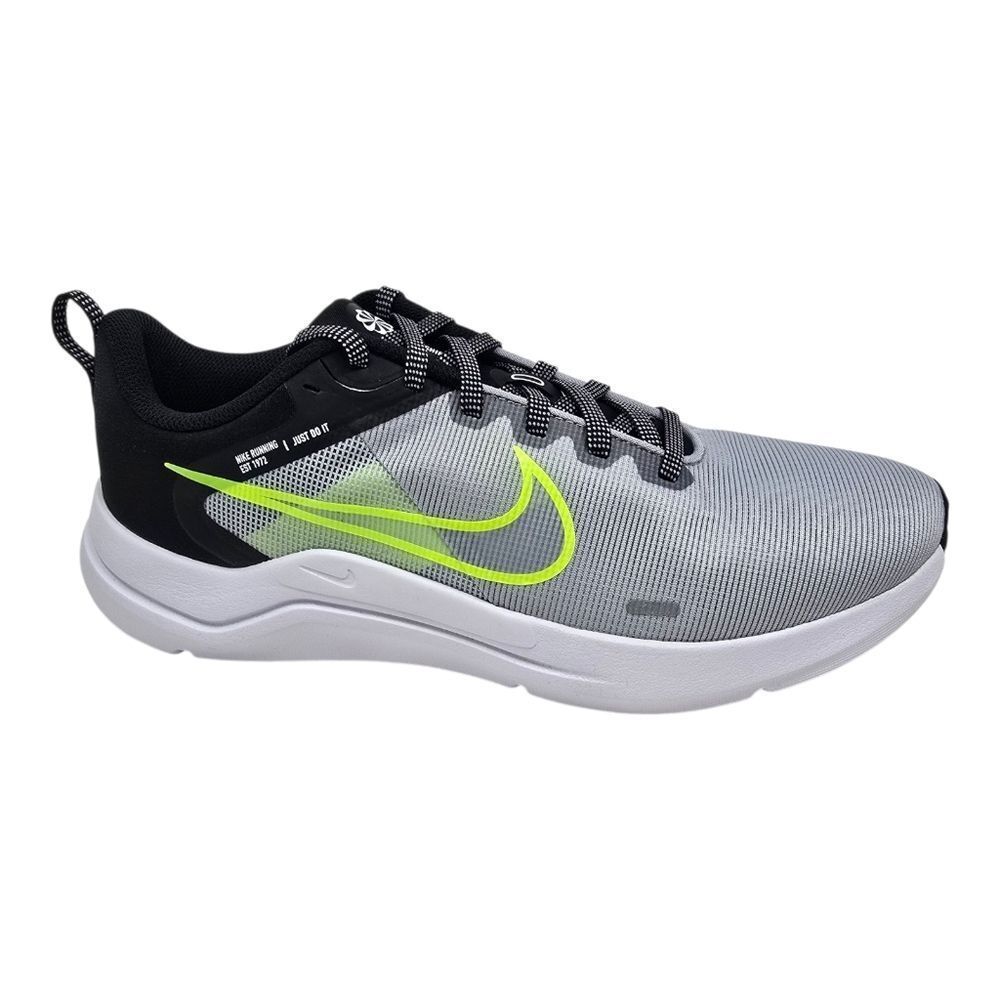 Nike Downshifter 12 Wolf Grey White Black Volt Mens New Sneakers DD9293 011